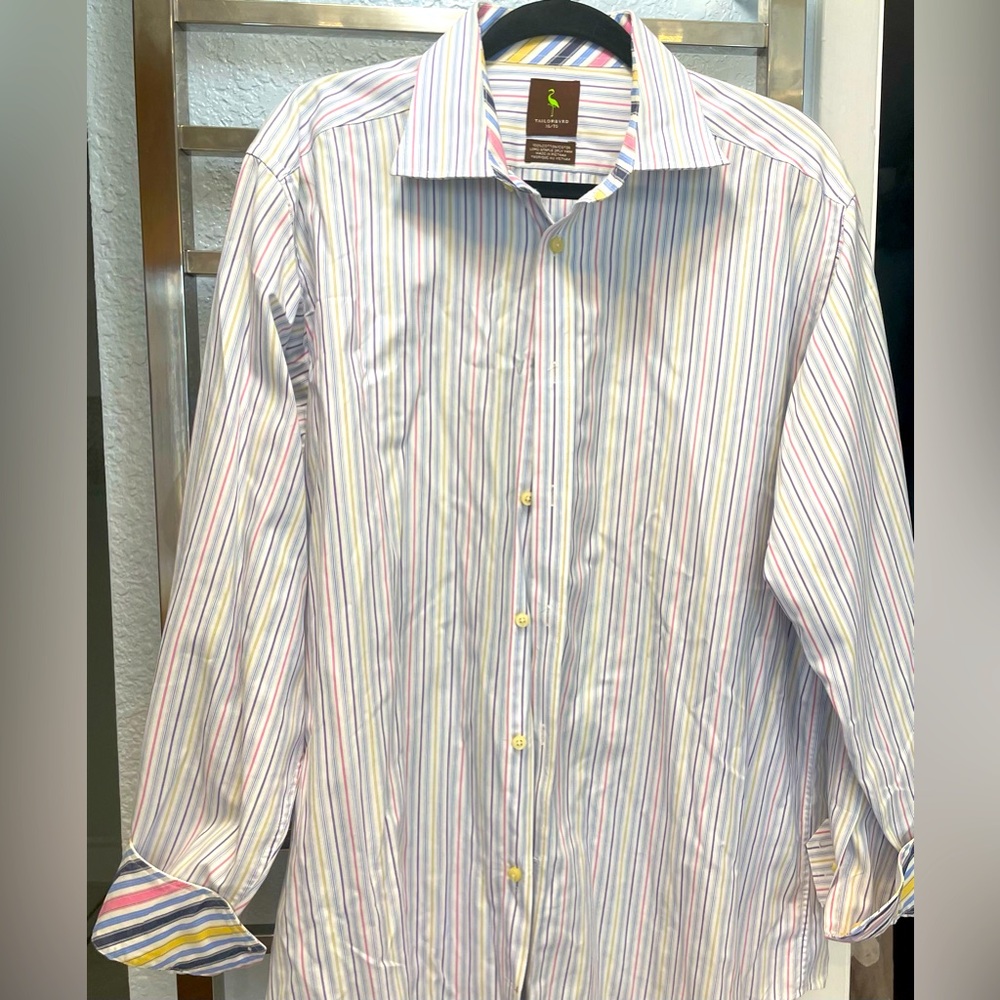 Men’s long sleeve button-down shirt by Tailorbyrd, size XL